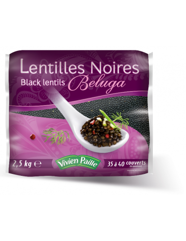 Lentilles noires sèches Beluga 2,5 kg