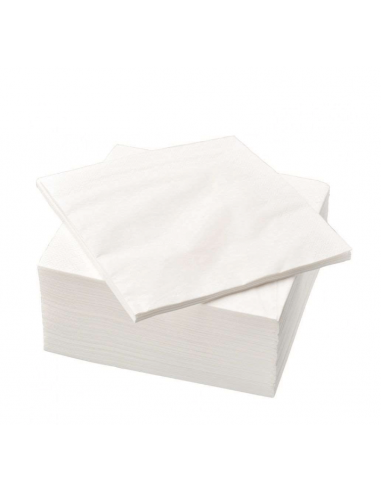 Serviettes blanches 30 x 30 cm 1 pli...