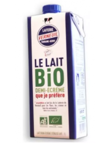 Lait UHT bio 1/2 écrémé Verneuil 6...