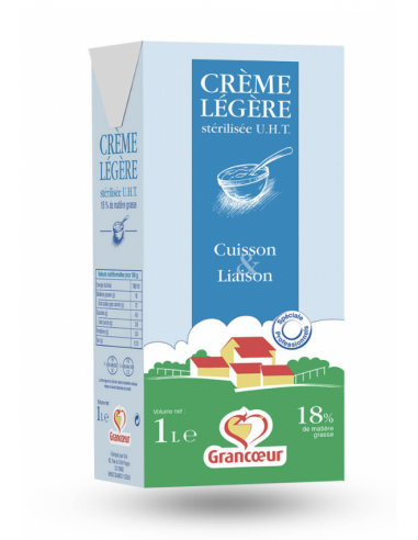 Crème liquide UHT Hélior 18 % x 1 litre