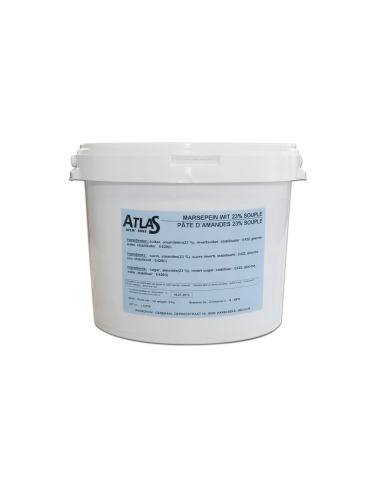Pâte d'amandes blanche 23% souple 6 kg