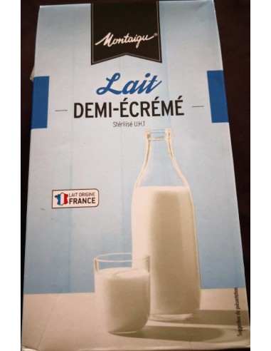 Lait UHT 1/2 écrémé Montaigu x 6 brik...