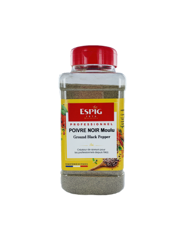 Poivre noir moulu en pot de 510 g.      